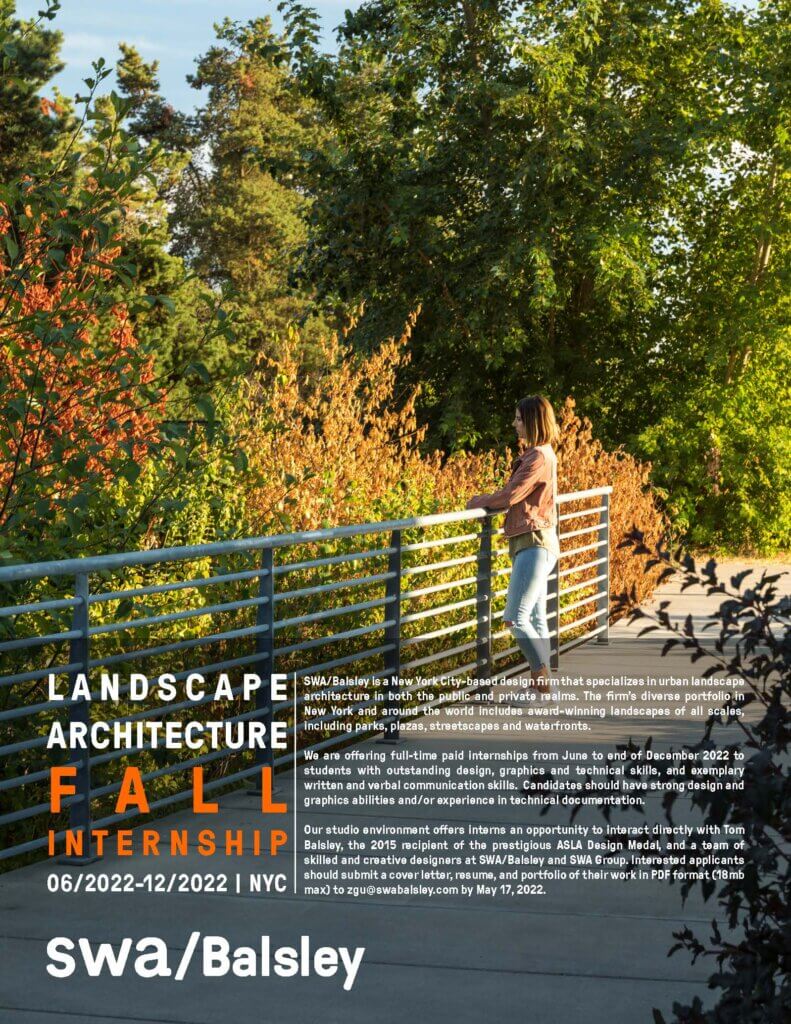 Fall Internship New York to the Landscape Architecture